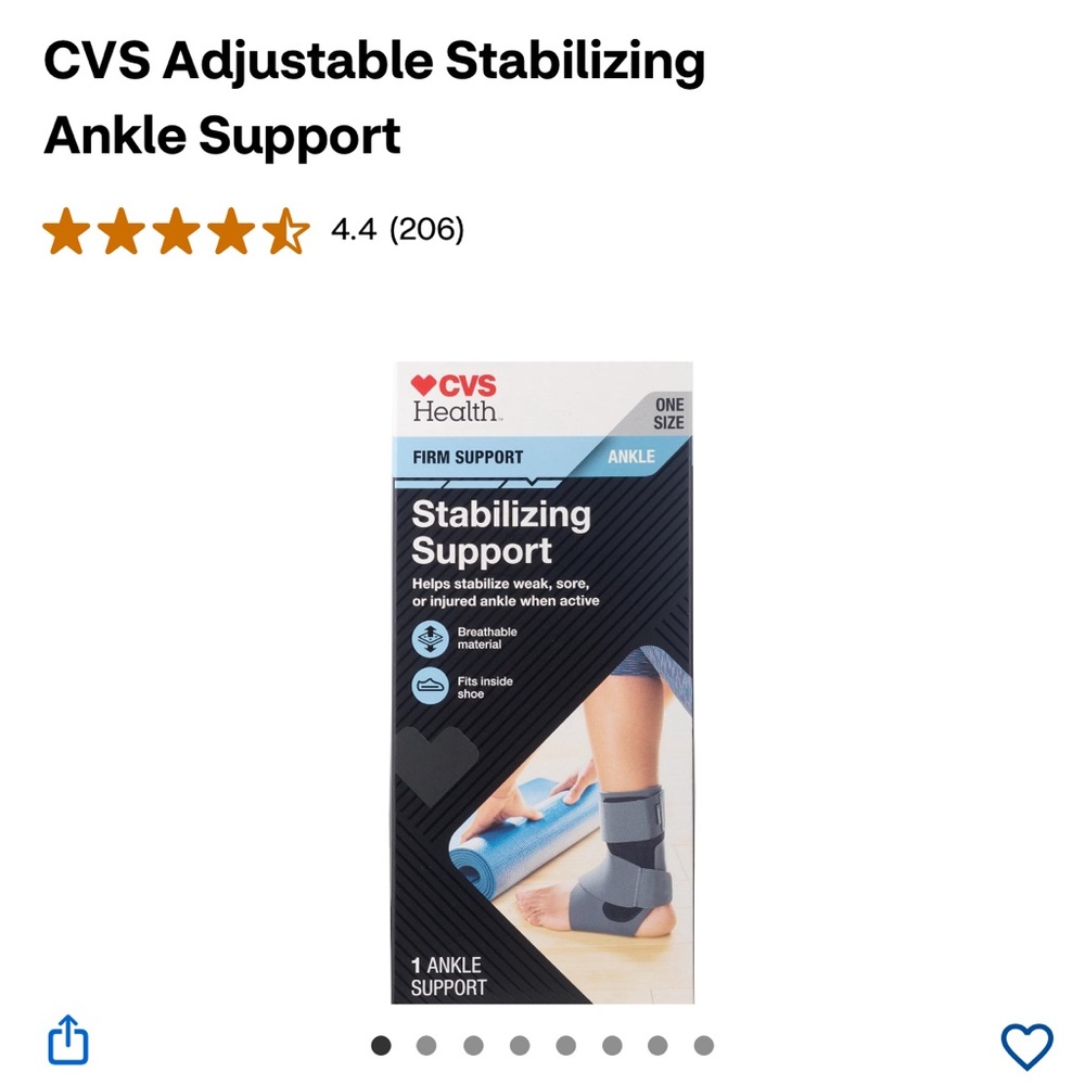 CVS Health Stabilizing Ankle Support BNIB One size fits All